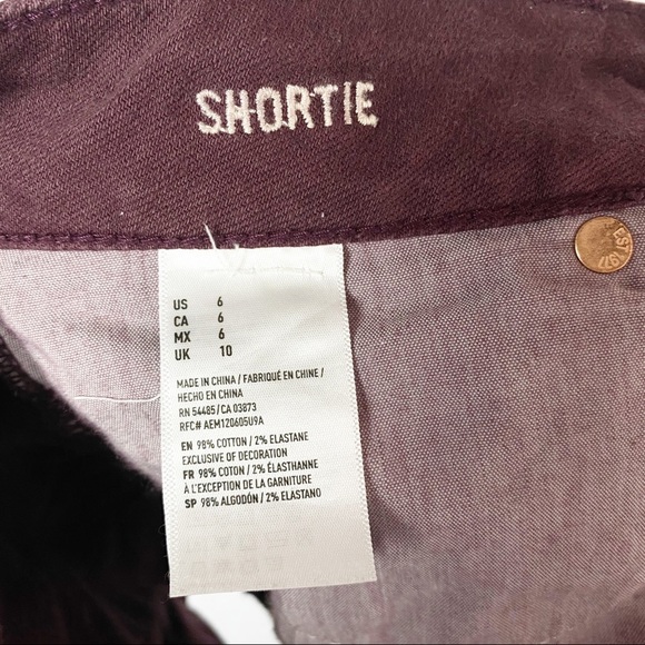 American Eagle Shortie Shorts Maroon Distressed - Picture 5 of 5